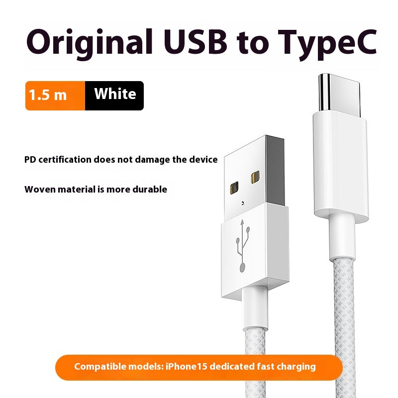 Usb To Typec Fast Charge Braided Data Cable