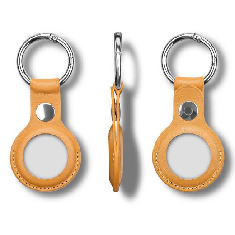 AirTag Protective Case, Location Tracker Leather Case, PU Anti-theft Device Keychain Pendant