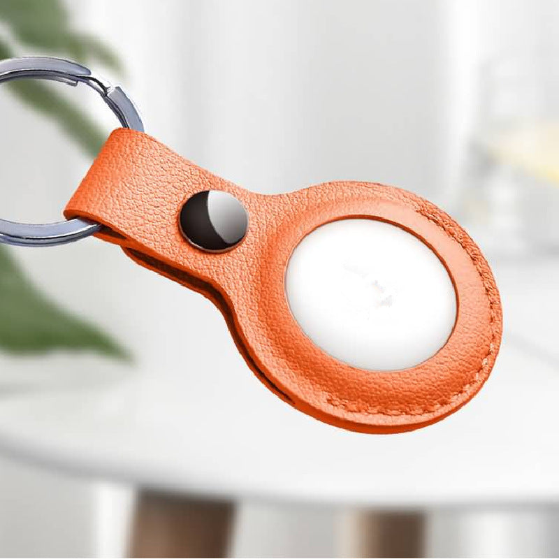 AirTag Protective Case, Location Tracker Leather Case, PU Anti-theft Device Keychain Pendant