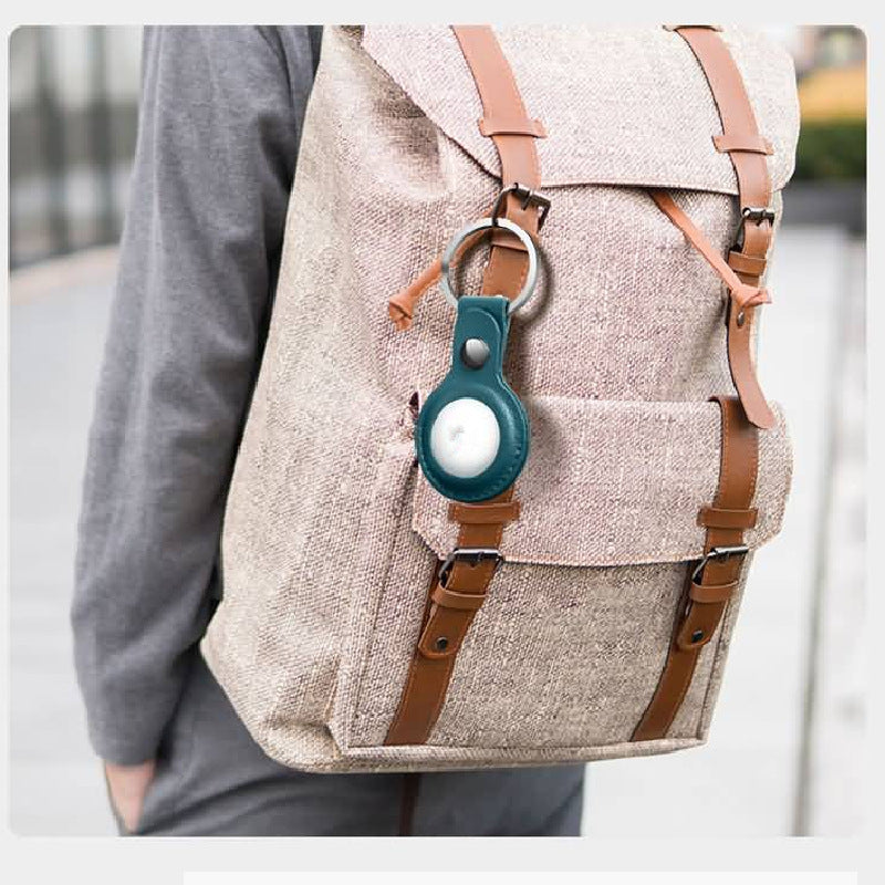 AirTag Protective Case, Location Tracker Leather Case, PU Anti-theft Device Keychain Pendant