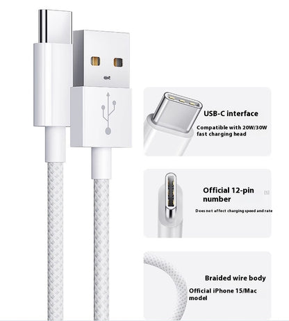 Usb To Typec Fast Charge Braided Data Cable
