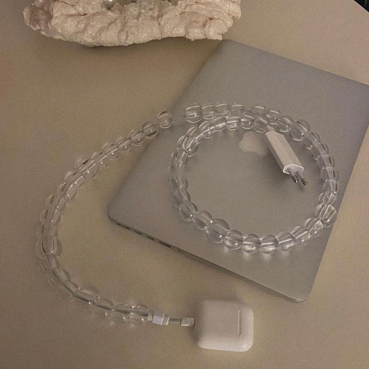 Transparent Bead Mobile Phone Data Cable