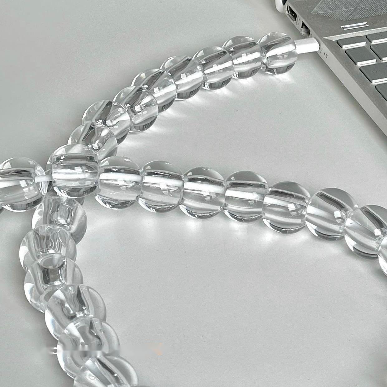 Transparent Bead Mobile Phone Data Cable