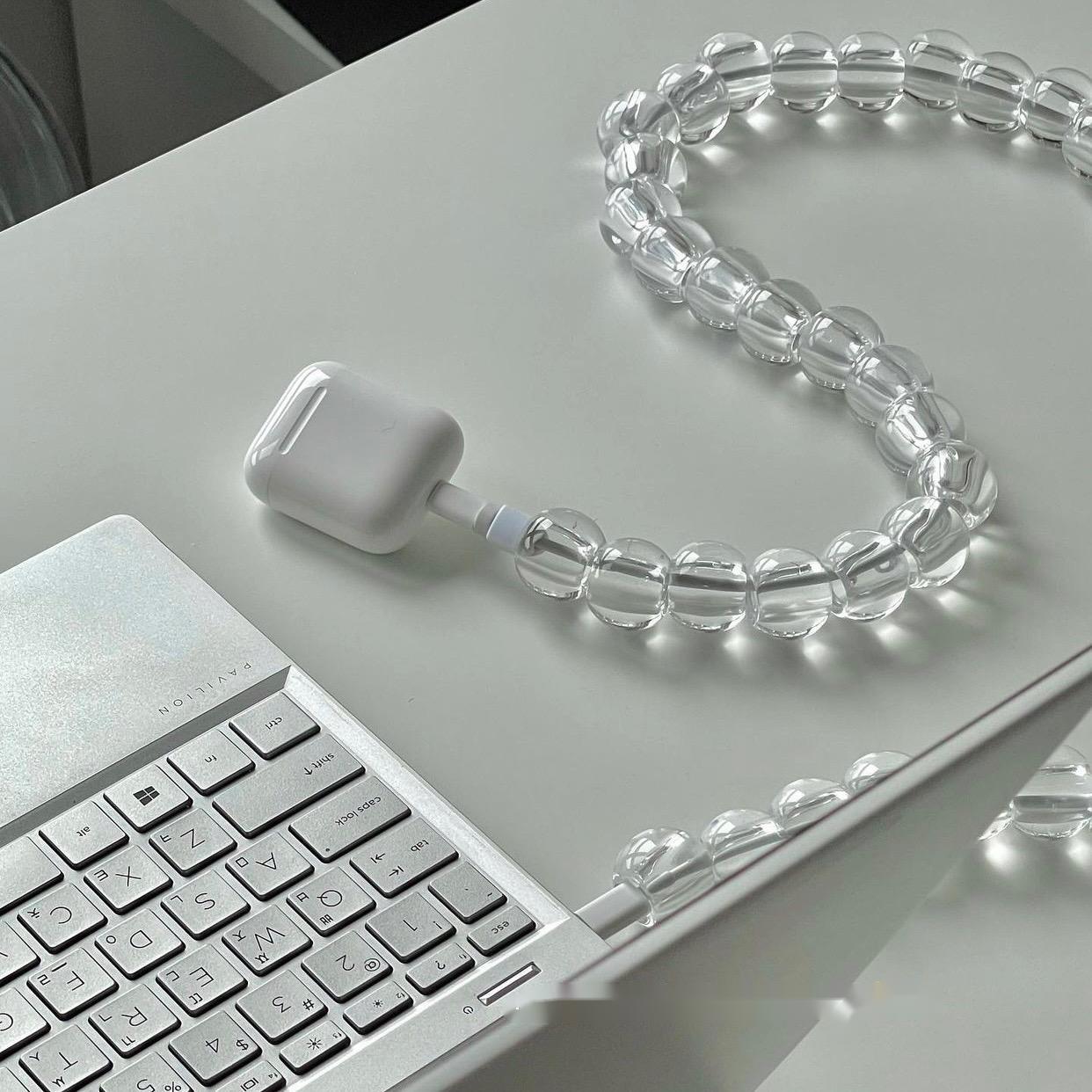 Transparent Bead Mobile Phone Data Cable